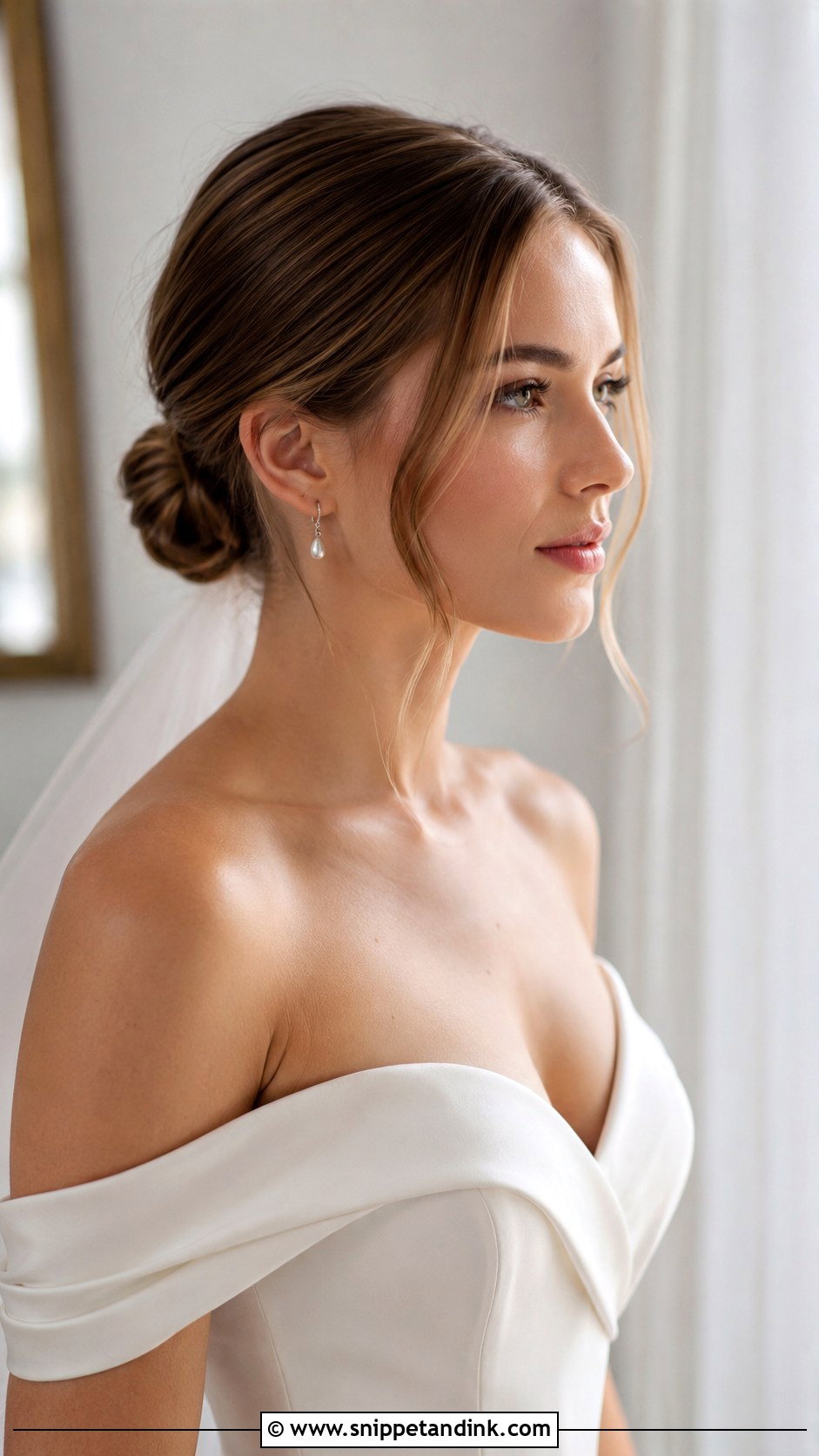 Low Bun Wedding Updo for Long Hair - Snippet and Ink - 20 Wedding Hairdos for Long Hair