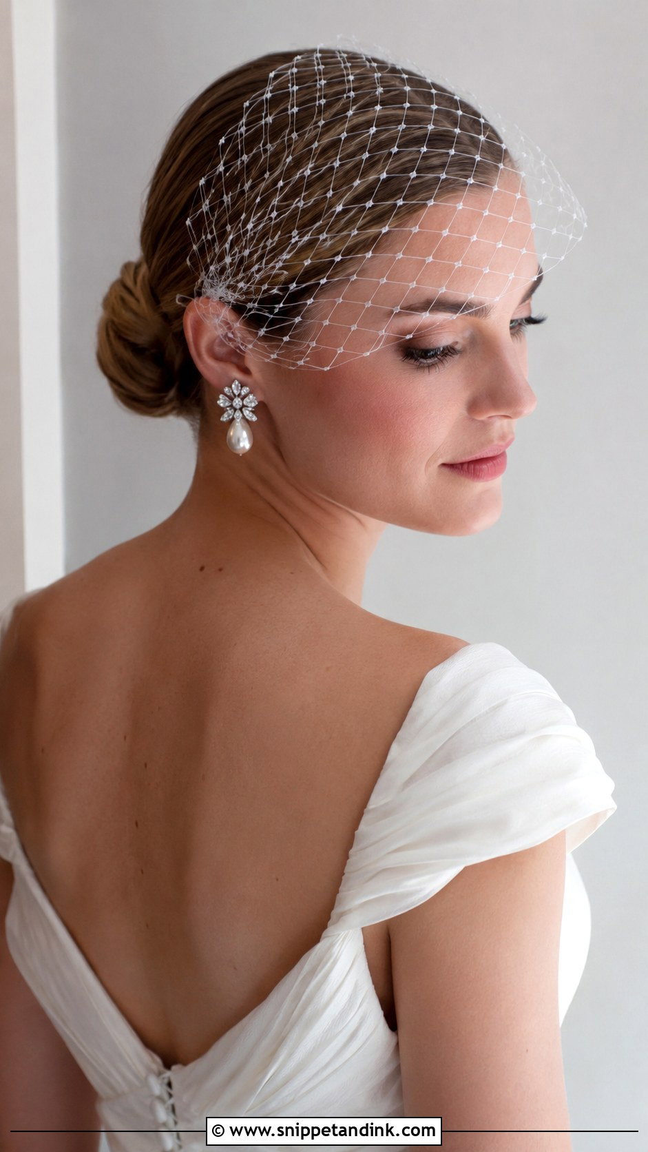 Low Bun With Birdcage Veil - Snippet and Ink - 20 Modern Wedding Hairstyles