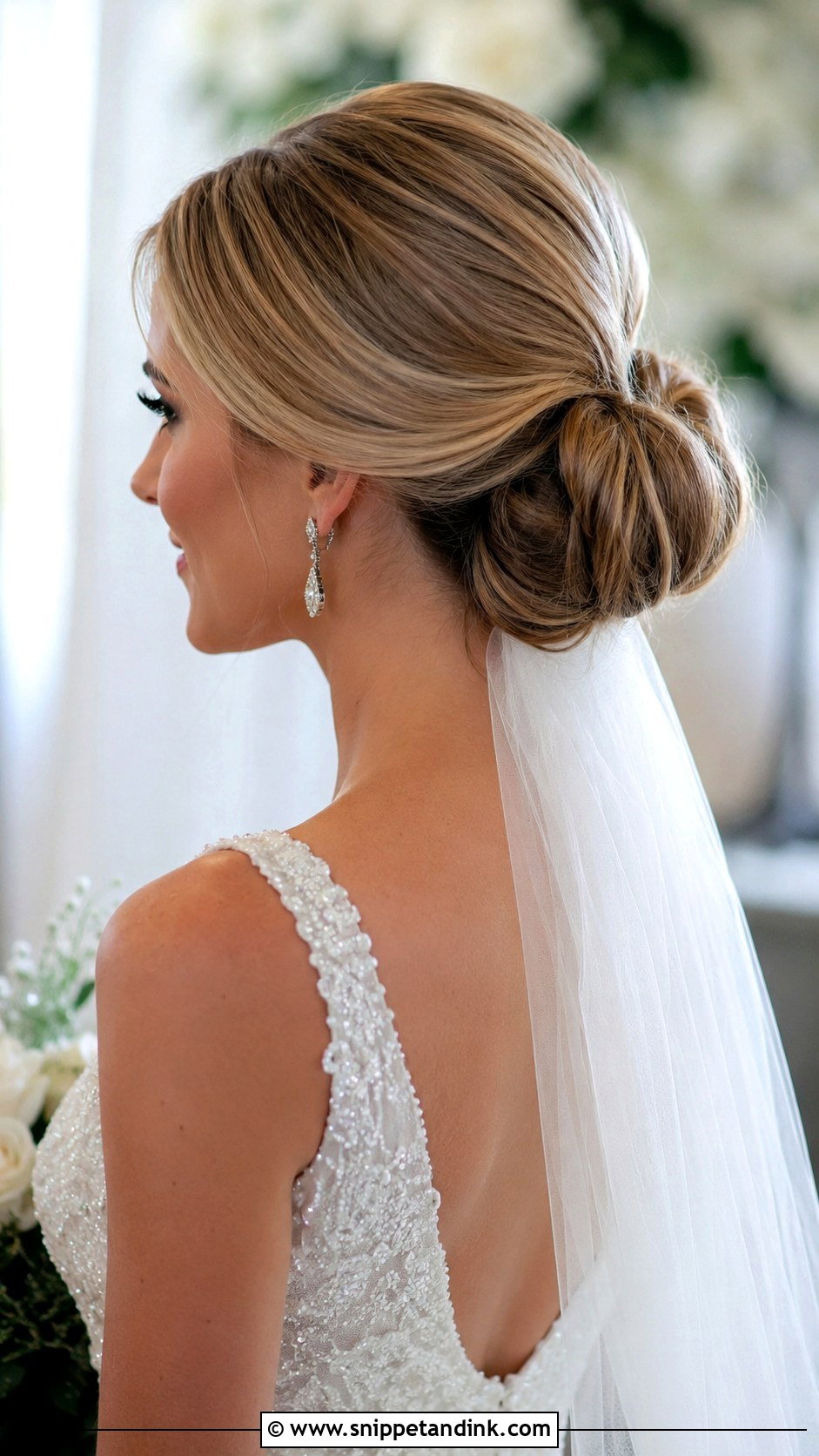 Low Bun With Bouffant - Snippet and Ink - 30 Low Bun Bridal Hair Ideas