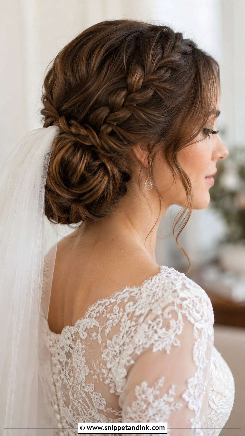 Low Bun With Braid - Snippet and Ink - 35 Bridal Hairstyle Ideas