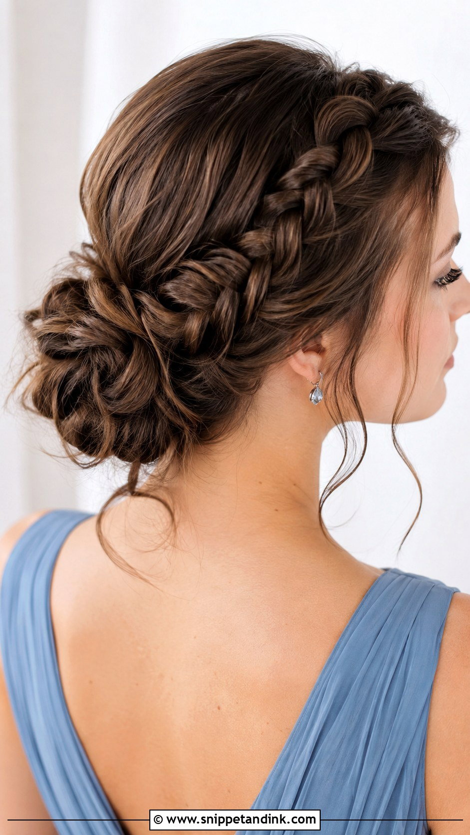 Low Bun With Braid Bridesmaid Hairstyle - Snippet and Ink - 30 Hairstyles for Weddings Bridesmaid
