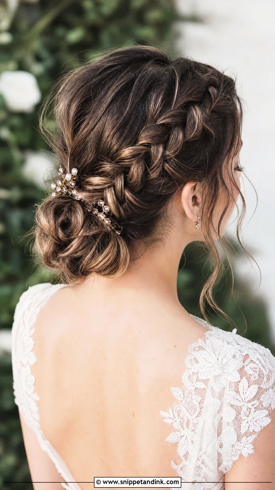 Low Bun With Braid for Wedding Guest - Snippet and Ink - 20 Bun for Wedding Guest Ideas