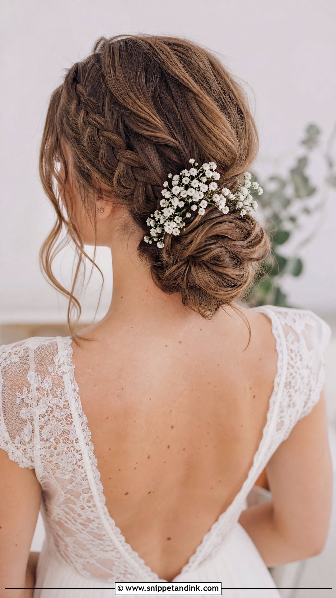 Low Bun With Braid for Wedding - Snippet and Ink - 20 Hair Bun for Wedding Ideas