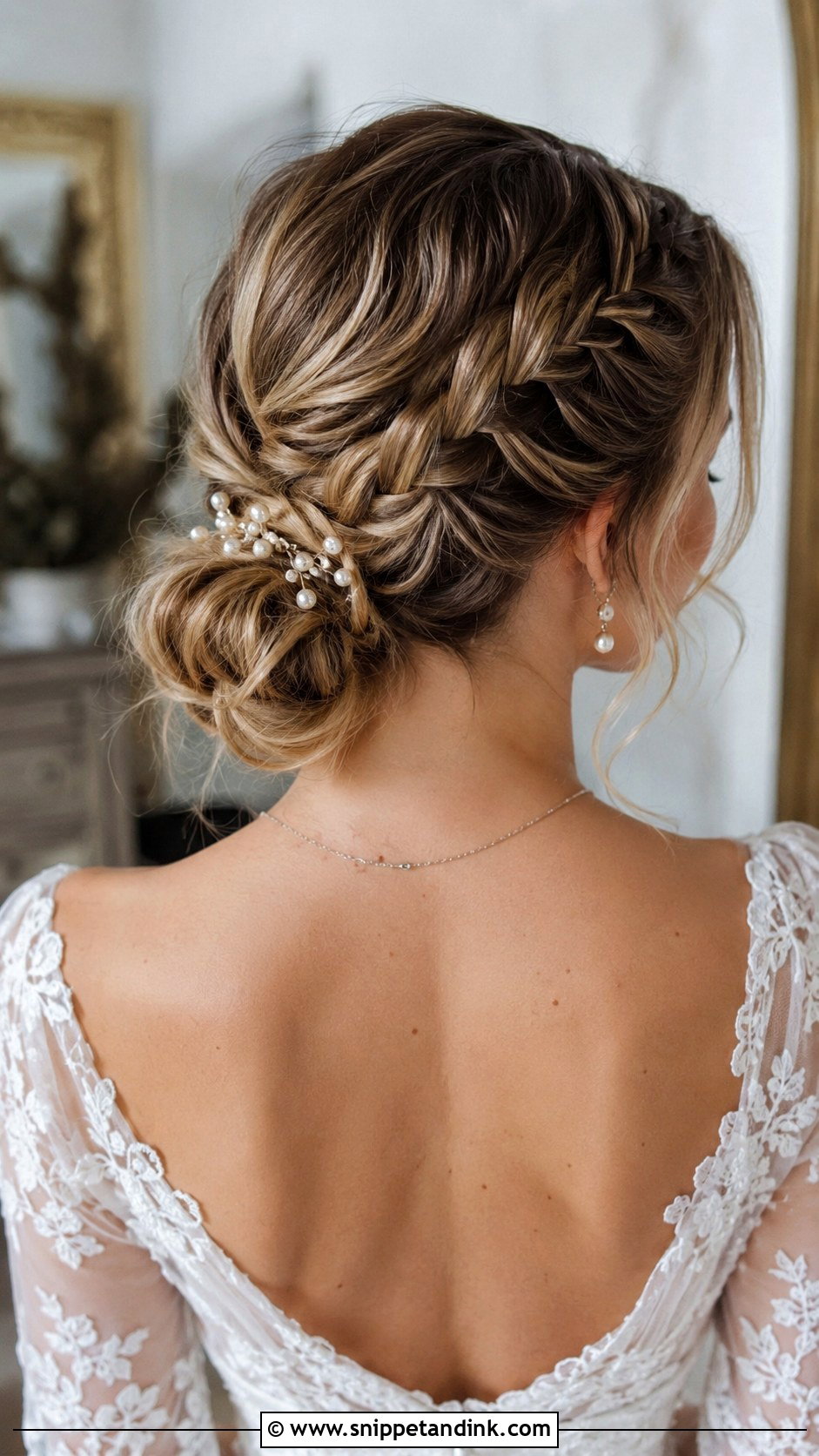Low Bun With Braided Detail - Snippet and Ink - 20 Hair Styles for Brides
