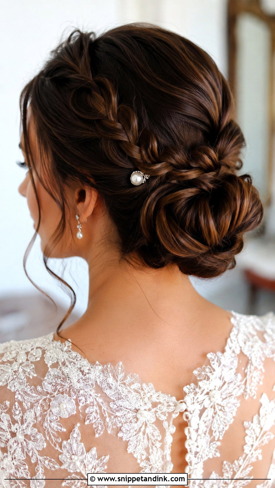 Low Bun With Braided Detail - Snippet and Ink - 25 Simple Wedding Hairstyles for Long Hair