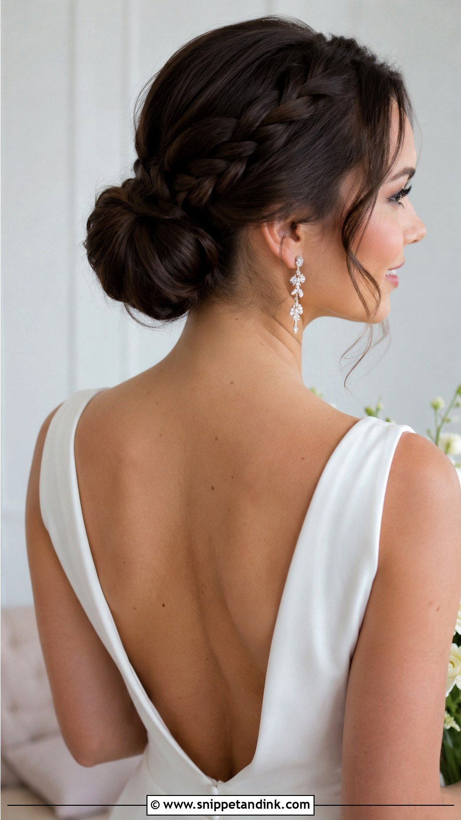Low Bun With Braided Detail - Snippet and Ink - 25 Long Hairstyles for Wedding