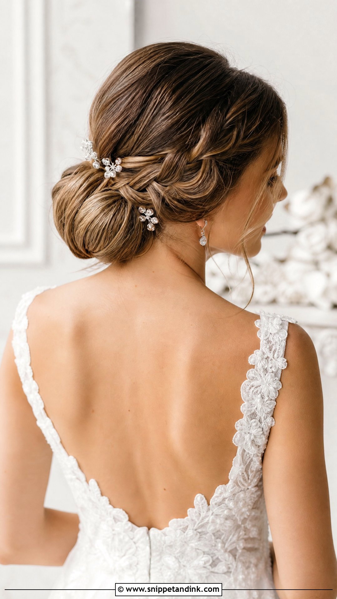 Low Bun With Braided Detail - Snippet and Ink - 20 Bride Hair Up Ideas