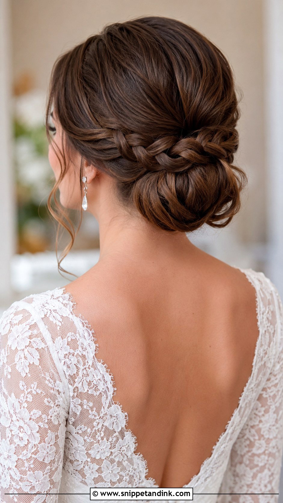Low Bun With Braided Wrap - Snippet and Ink - 30 Simple Wedding Hair Ideas