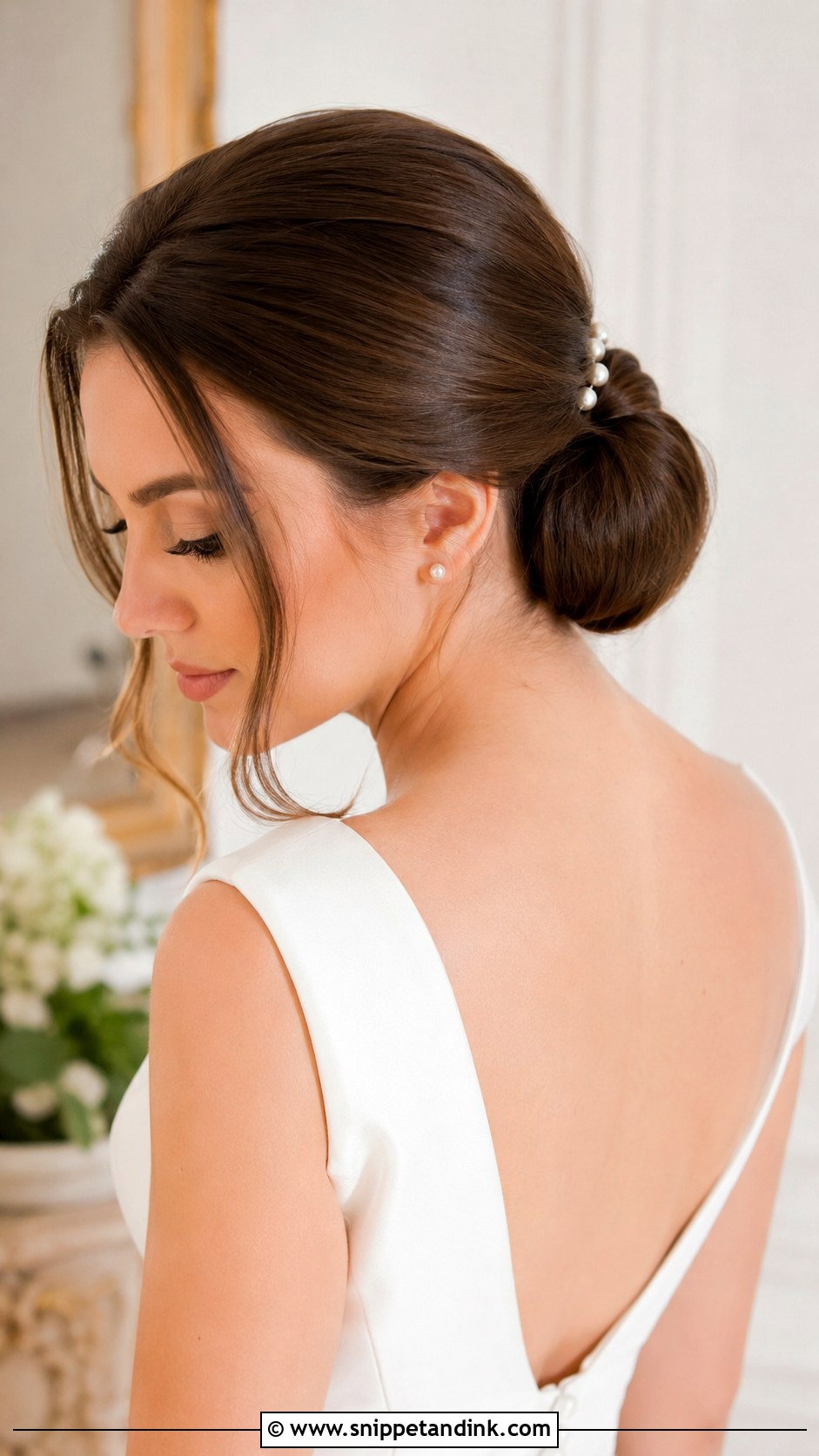 Low Bun With Bump Wedding Style - Snippet and Ink - 25 60s Wedding Hair Ideas