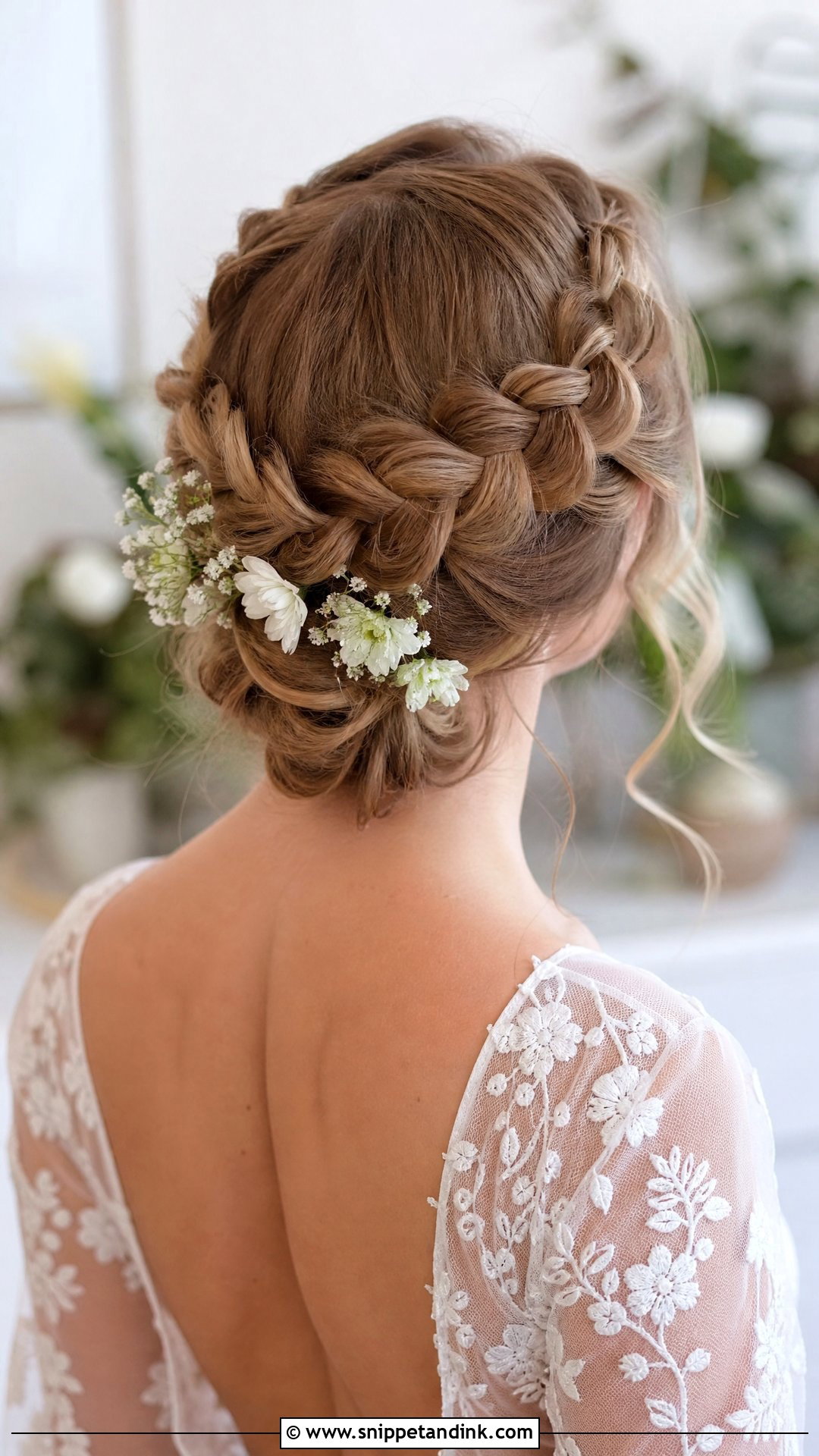 Low Bun With Crown Braid - Snippet and Ink - 20 Bridal Low Bun Hairstyles