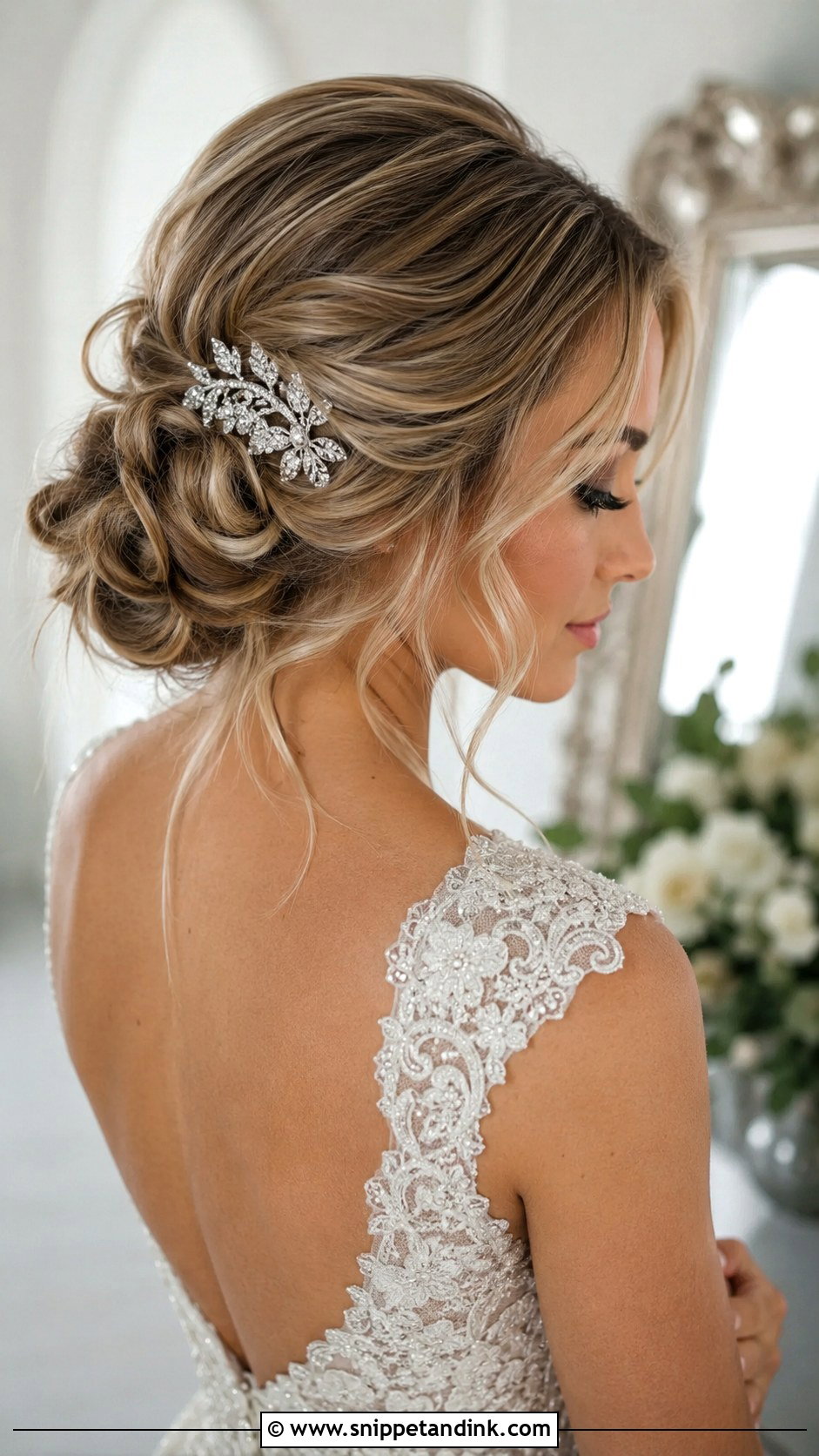Low Bun With Dutch Braid - Snippet and Ink - 25 Bride Bun Hairstyles
