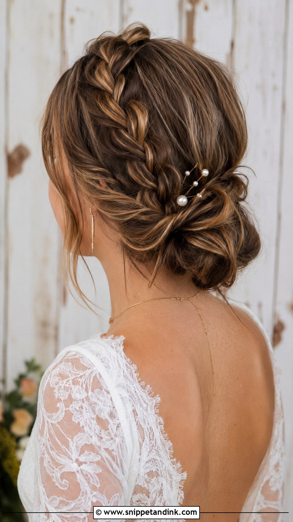 Low Bun With Dutch Braid - Snippet and Ink - 25 Low Bridal Bun Ideas
