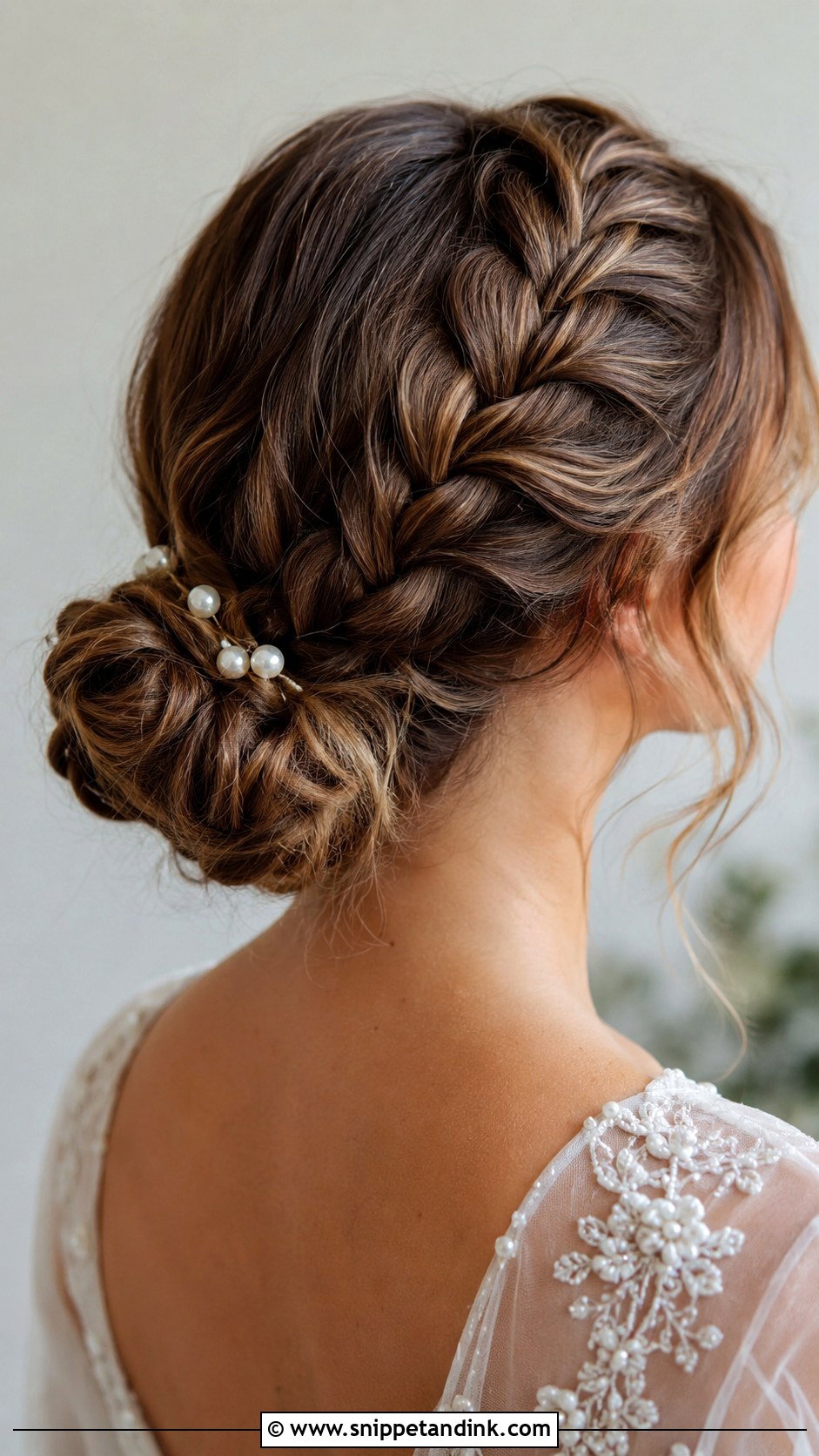 Low Bun With Dutch Braid - Snippet and Ink - 25 Wedding Bun Hairstyle Ideas