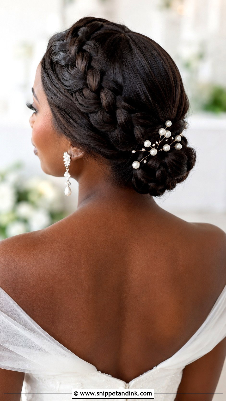 Low Bun With Dutch Braid - Snippet and Ink - 30 Wedding Hair Black Women Ideas