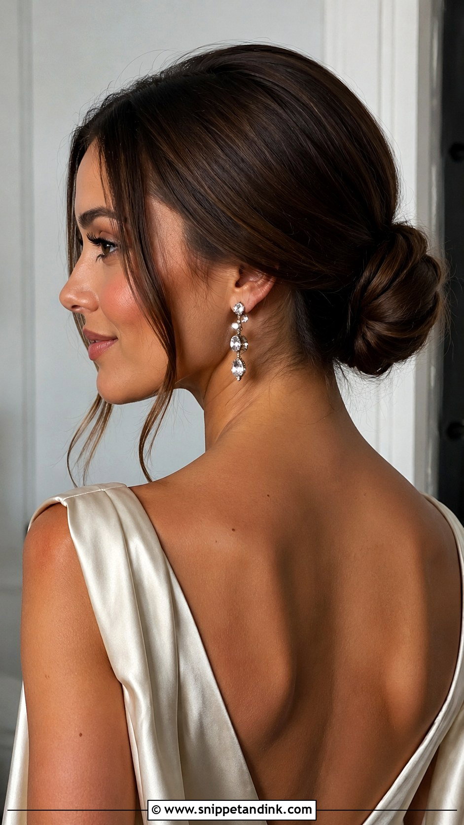 Low Bun With Face Framing Pieces - Snippet and Ink - 20 Engagment Hair Hairstyles