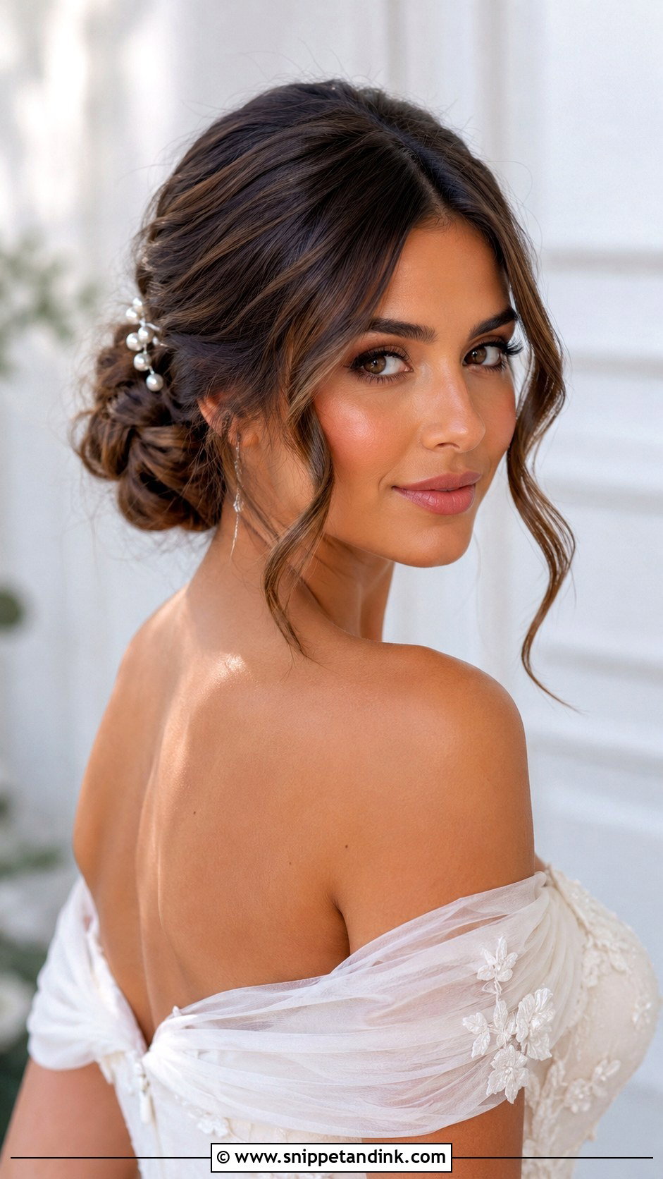 Low Bun With Face Framing Pieces - Snippet and Ink - 20 Long Hair Wedding Updo Ideas