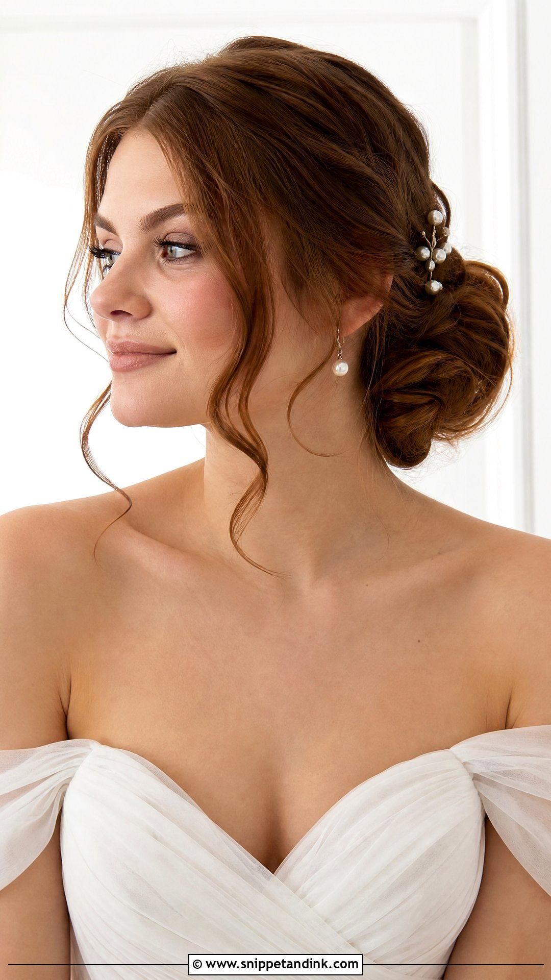 Low Bun With Face Framing Pieces - Snippet and Ink - 15 Big Forehead Hairstyles for Wedding