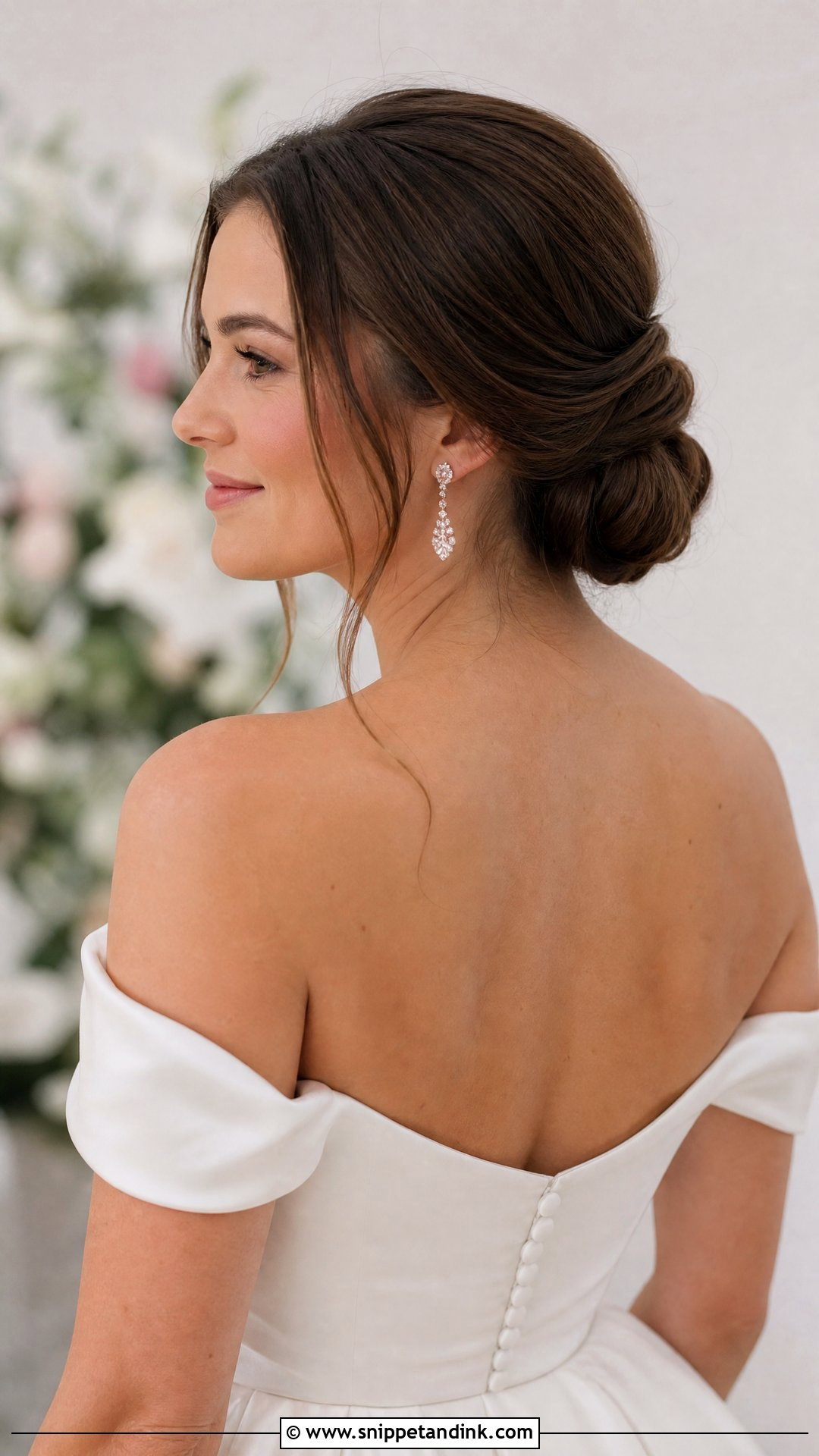 Low Bun With Face Framing Pieces - Snippet and Ink - 20 Simple Long Hair Wedding Hairstyles
