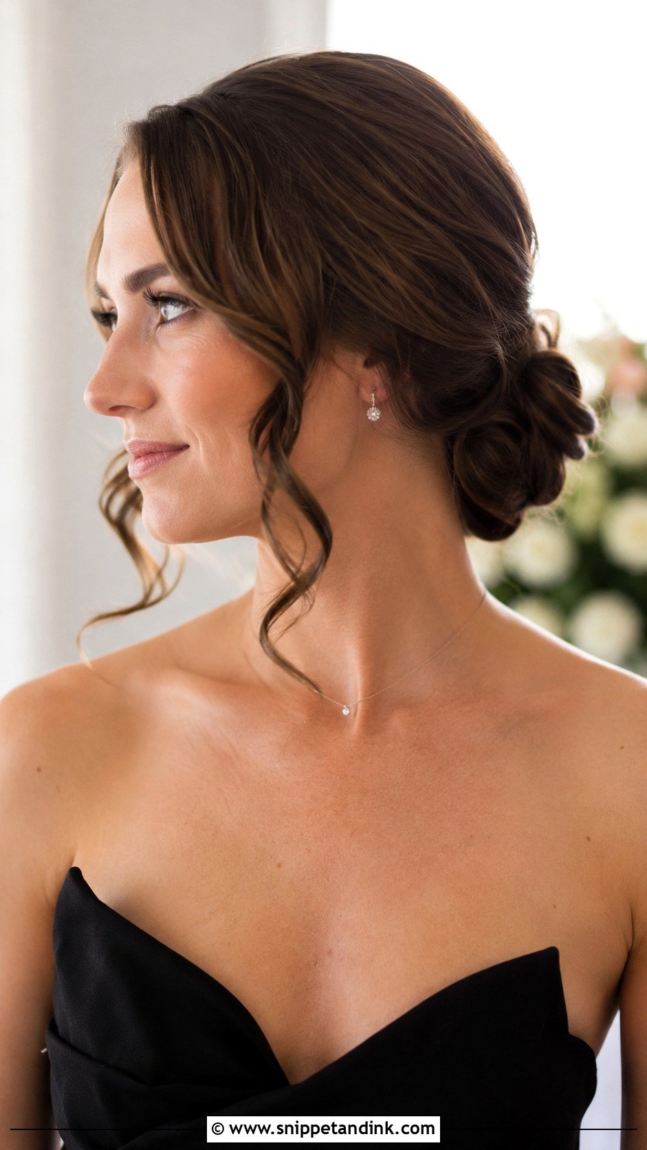 Low Bun With Face Framing Pieces - Snippet and Ink - 25 Easy Wedding Guest Hair Ideas