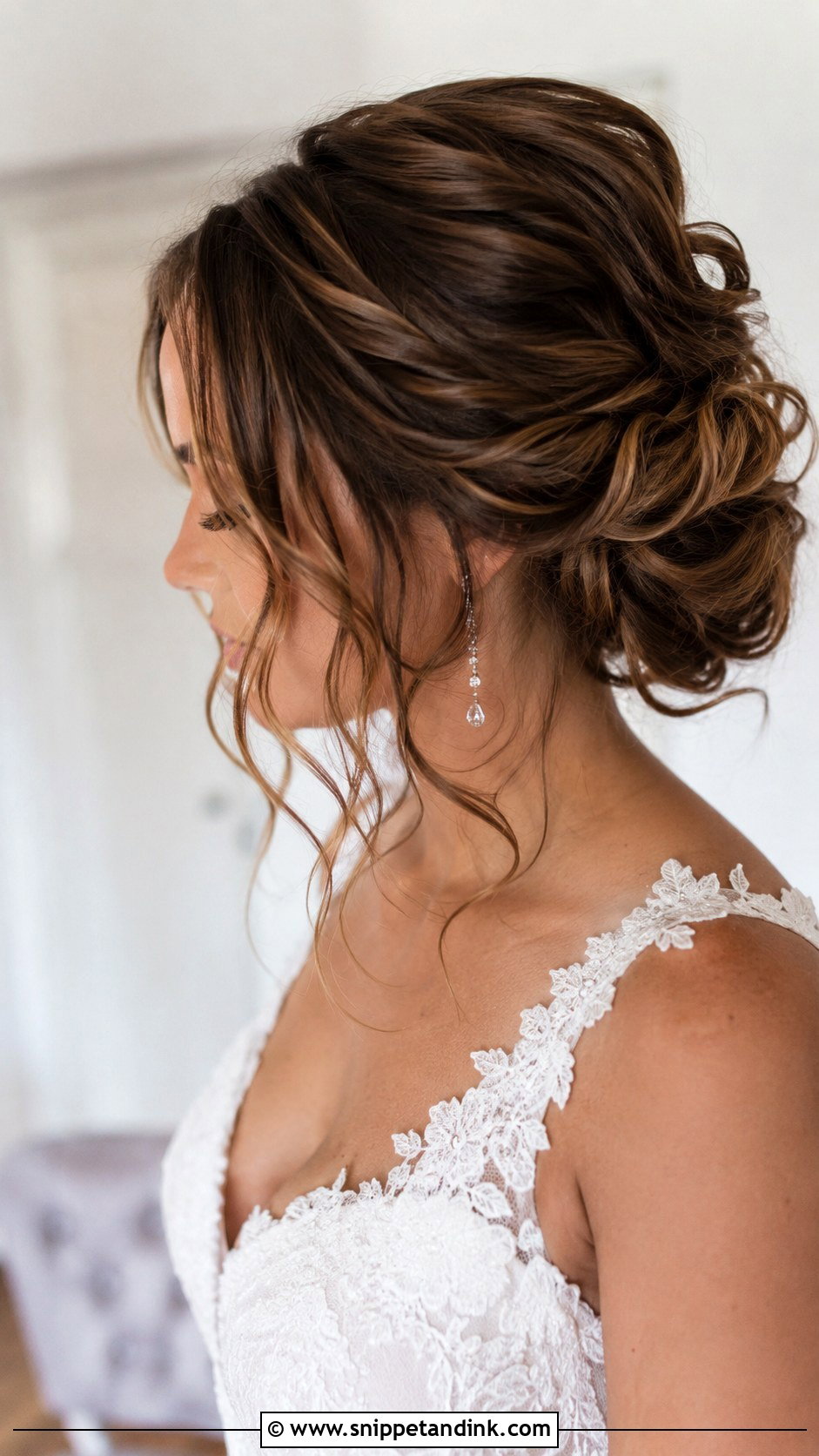 Low Bun With Face Framing Pieces - Snippet and Ink - 25 Wedding Hair Up Do Ideas