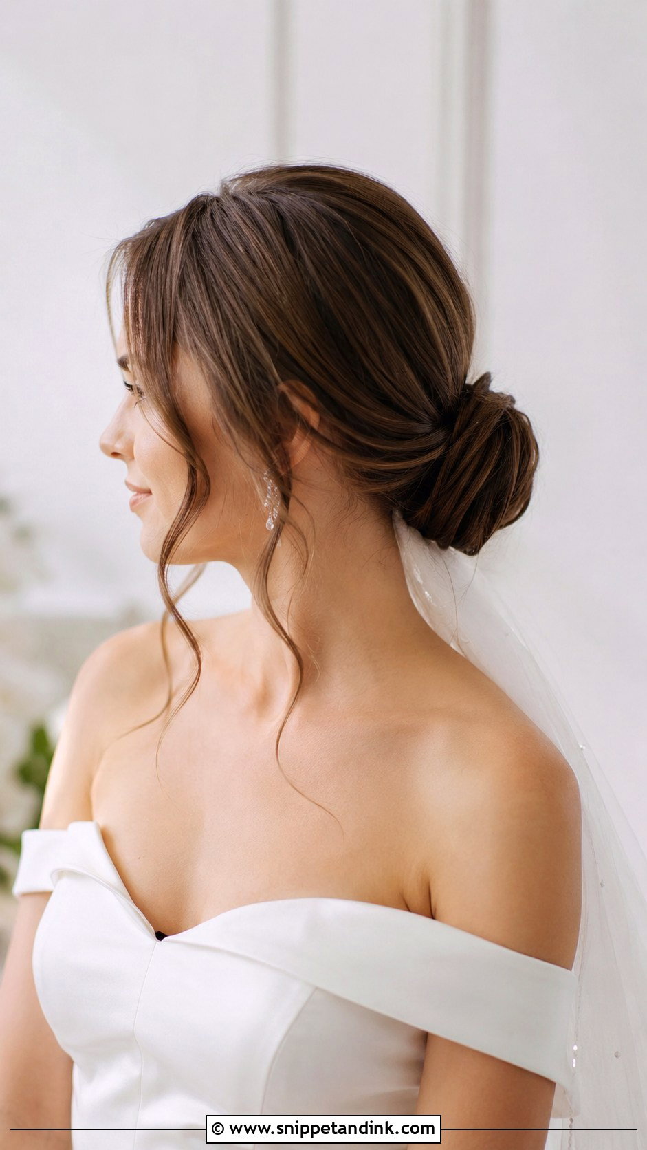Low Bun With Face Framing Pieces - Snippet and Ink - 35 Wedding Hair Ideas