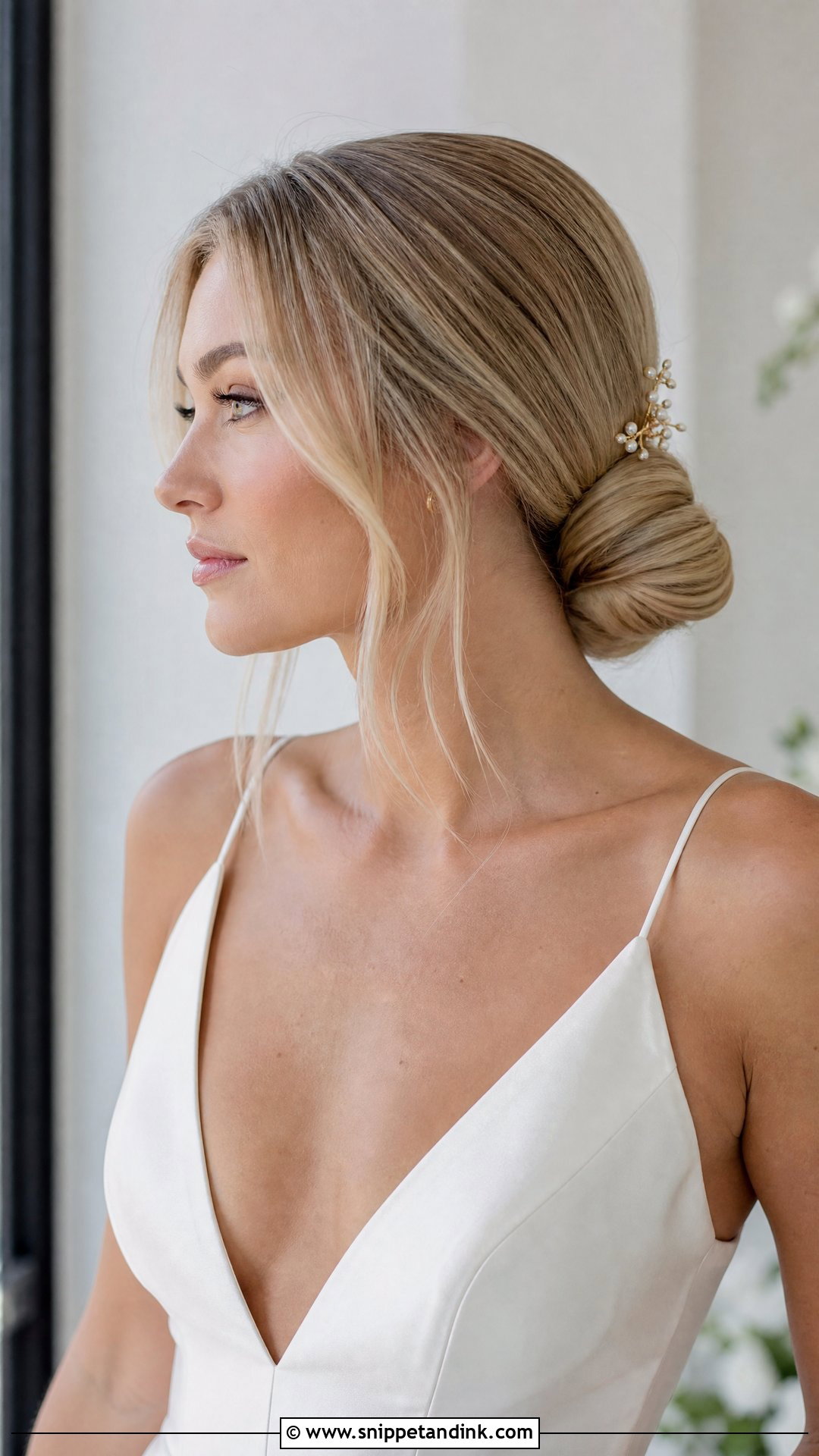 Low Bun With Face Framing Pieces for Wedding - Snippet and Ink - 20 Front Hairstyles for Wedding