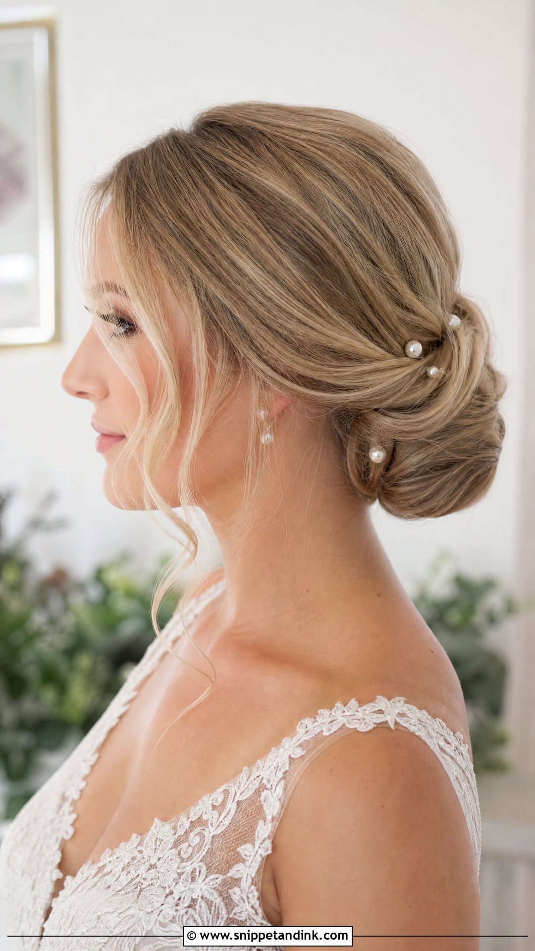 Low Bun With Face Framing Pieces - Snippet and Ink - 15 All Up Wedding Hairstyles