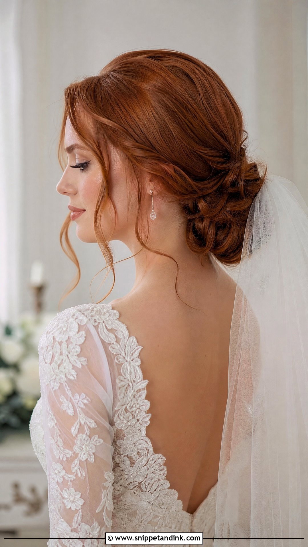 Low Bun With Face Framing Tendrils - Snippet and Ink - 20 Timeless Wedding Hairstyles