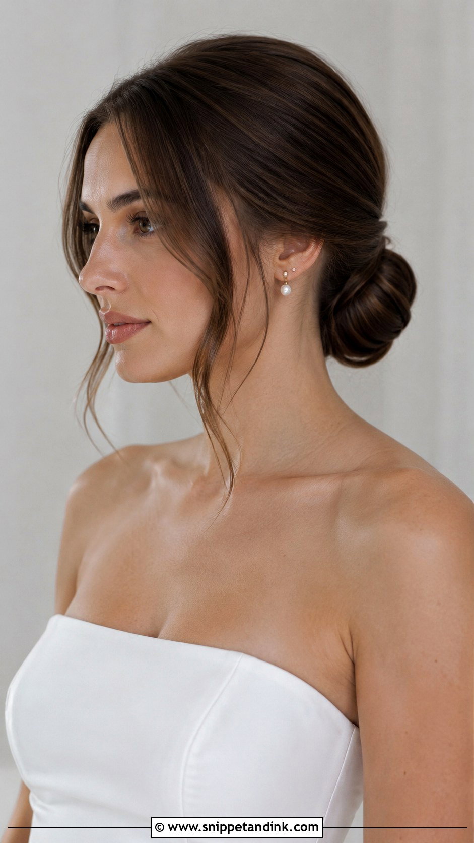 Low Bun With Face Framing Tendrils - Snippet and Ink - 25 Easy Hairstyles for Long Hair Wedding