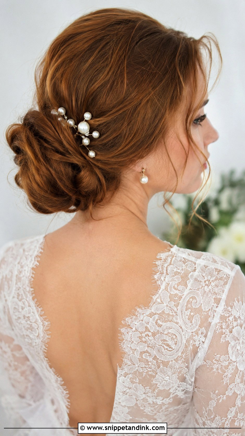 Low Bun With Face Framing Tendrils - Snippet and Ink - 30 Bridal Hair Inspiration Ideas