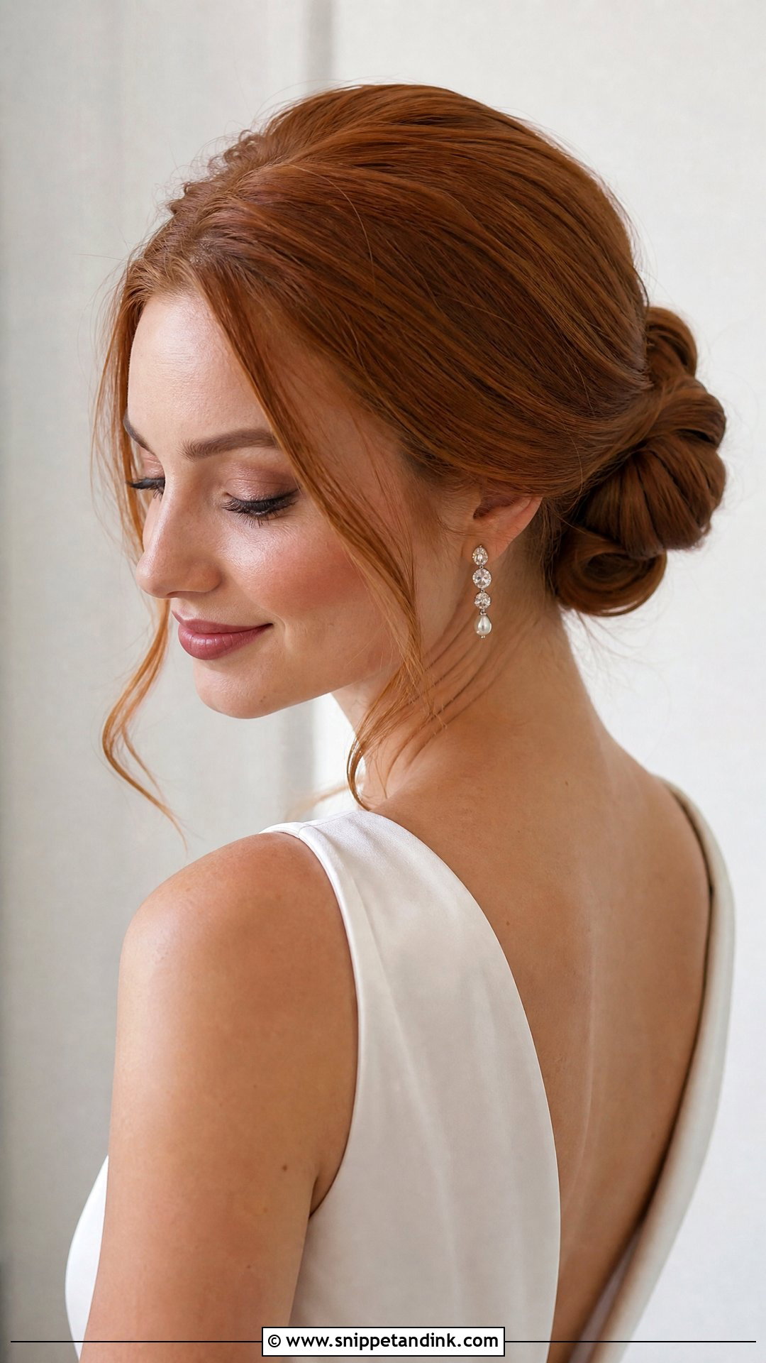 Low Bun With Face Framing Tendrils - Snippet and Ink - 20 Hair Bun for Wedding Ideas