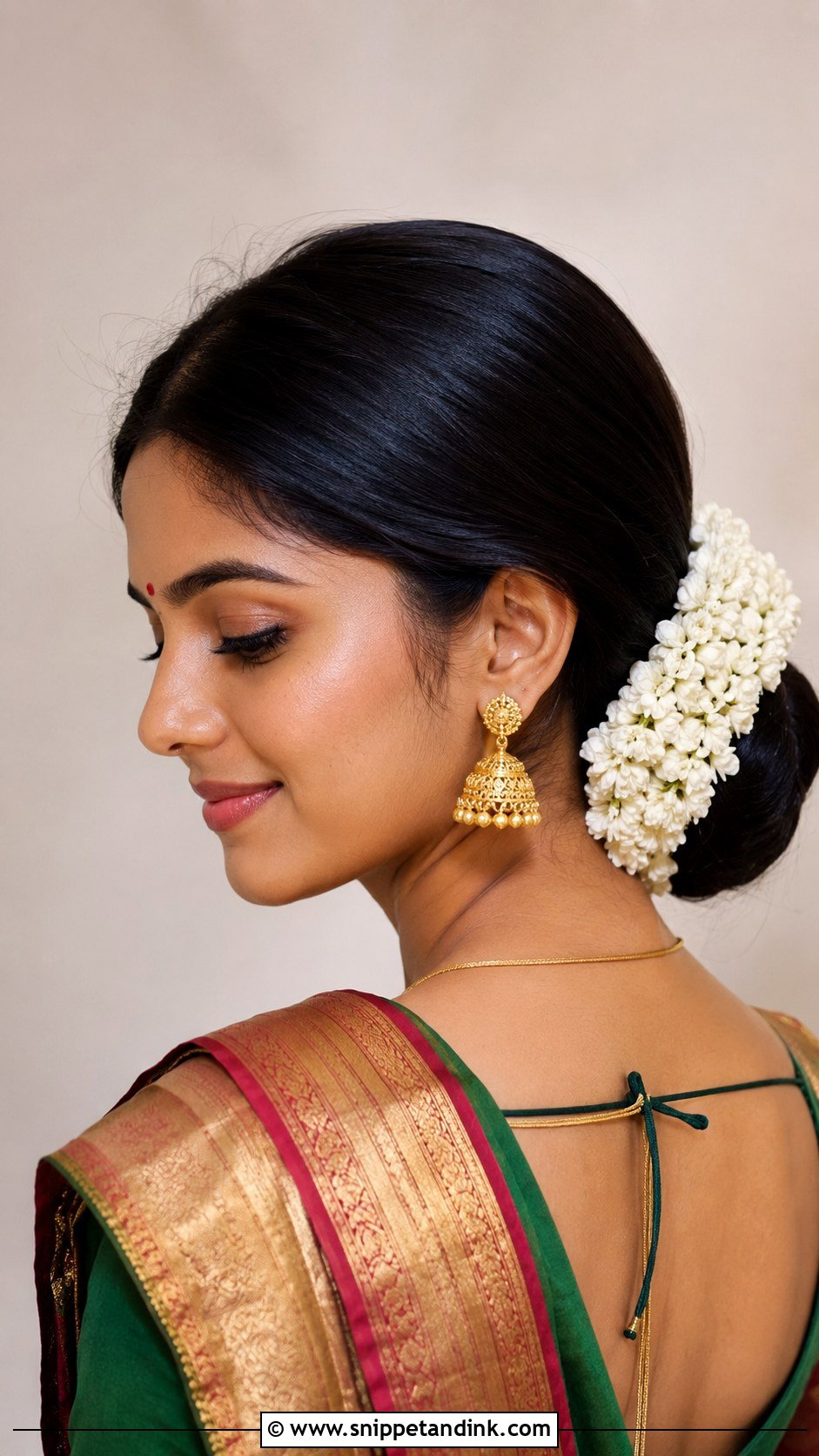 Low Bun With Gajra - Snippet and Ink - 20 Hair Do for Indian Wedding Ideas