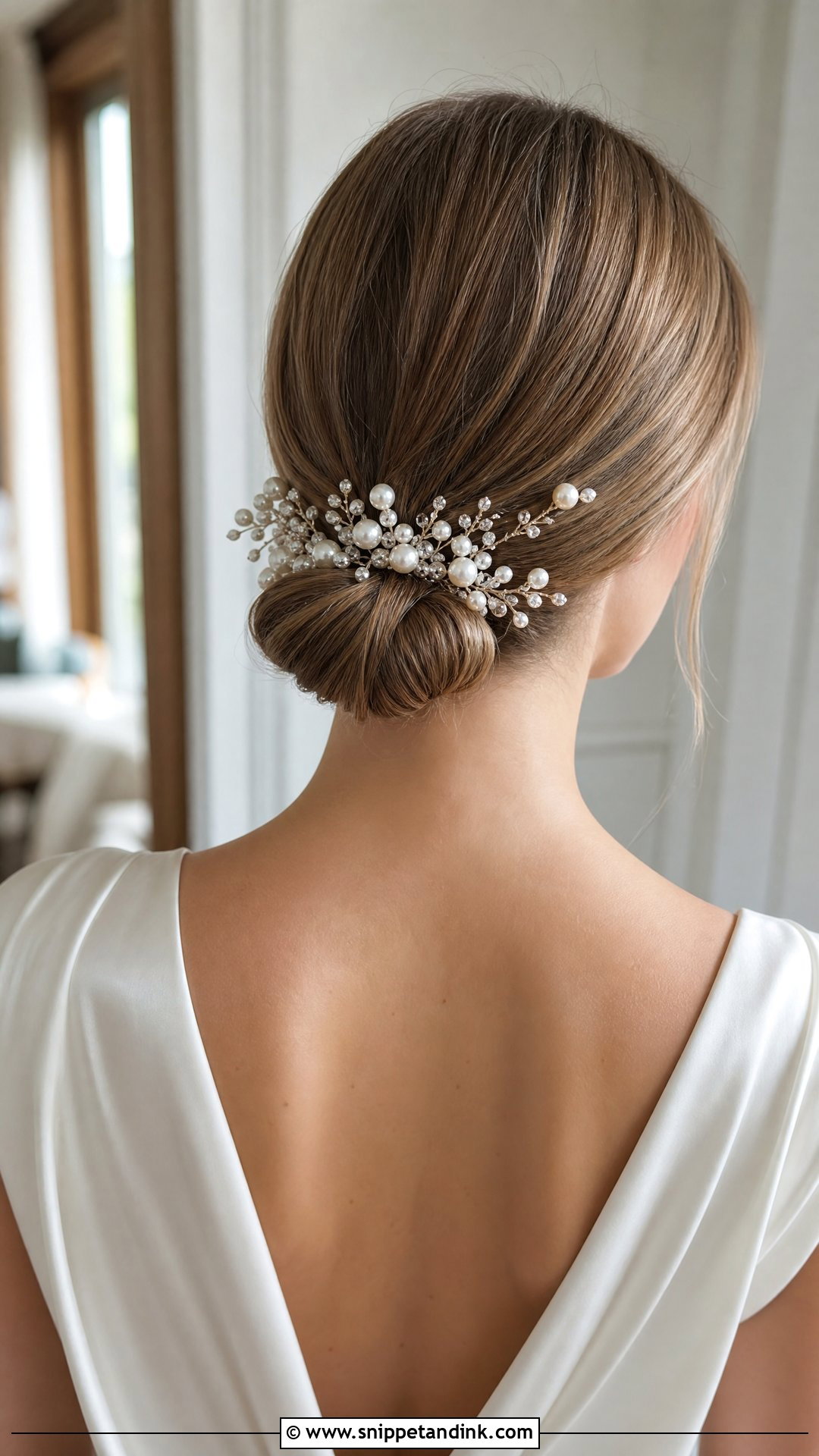 Low Bun With Hair Accessories - Snippet and Ink - 20 Wedding Hair 2025 Ideas