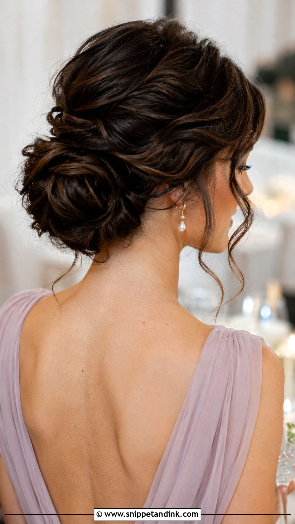 Low Bun With Hair Accessories Wedding Guest Hairstyle - Snippet and Ink - 15 Low Bun Wedding Guest Hairstyles
