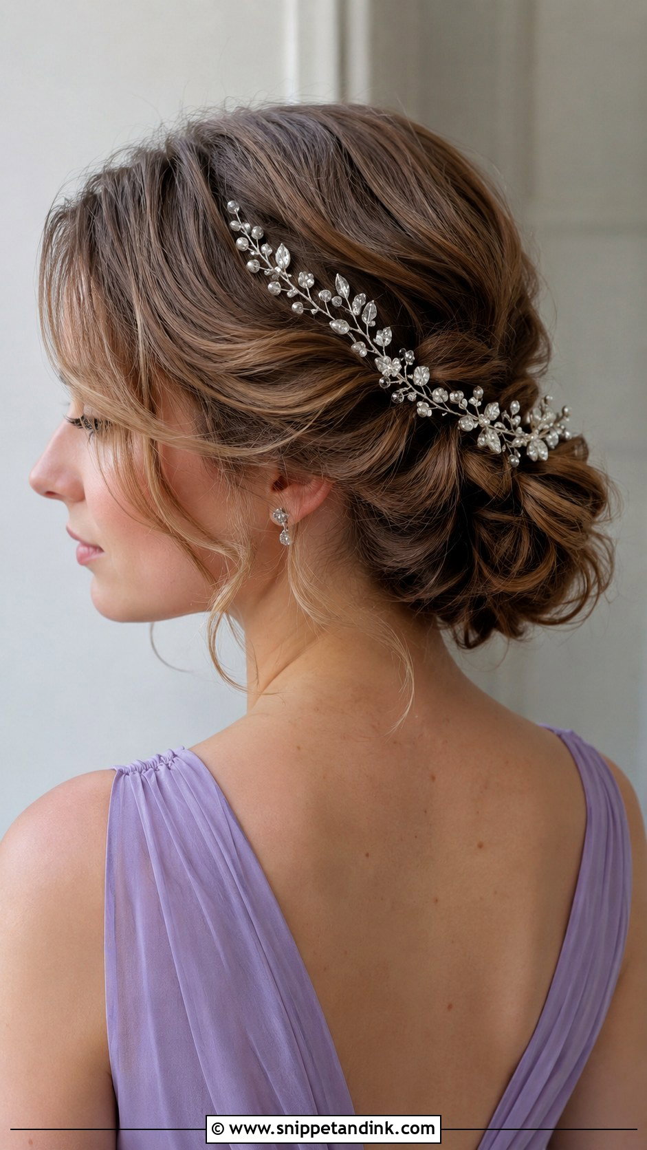 Low Bun With Hair Vine Short Hair - Snippet and Ink - 20 Short Hair Bridesmaid Hairstyles Updo Low Buns