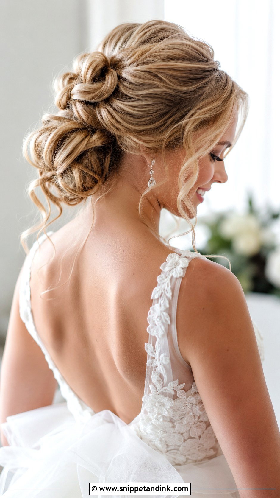 Low Bun With Half Up Detail - Snippet and Ink - 35 Low Bun Wedding Hair Ideas