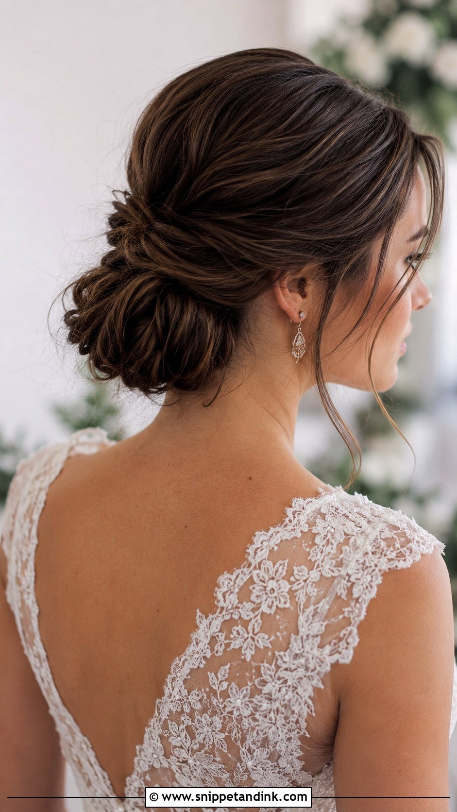 Low Bun With Half Up Detail - Snippet and Ink - 20 Low Wedding Updo Ideas
