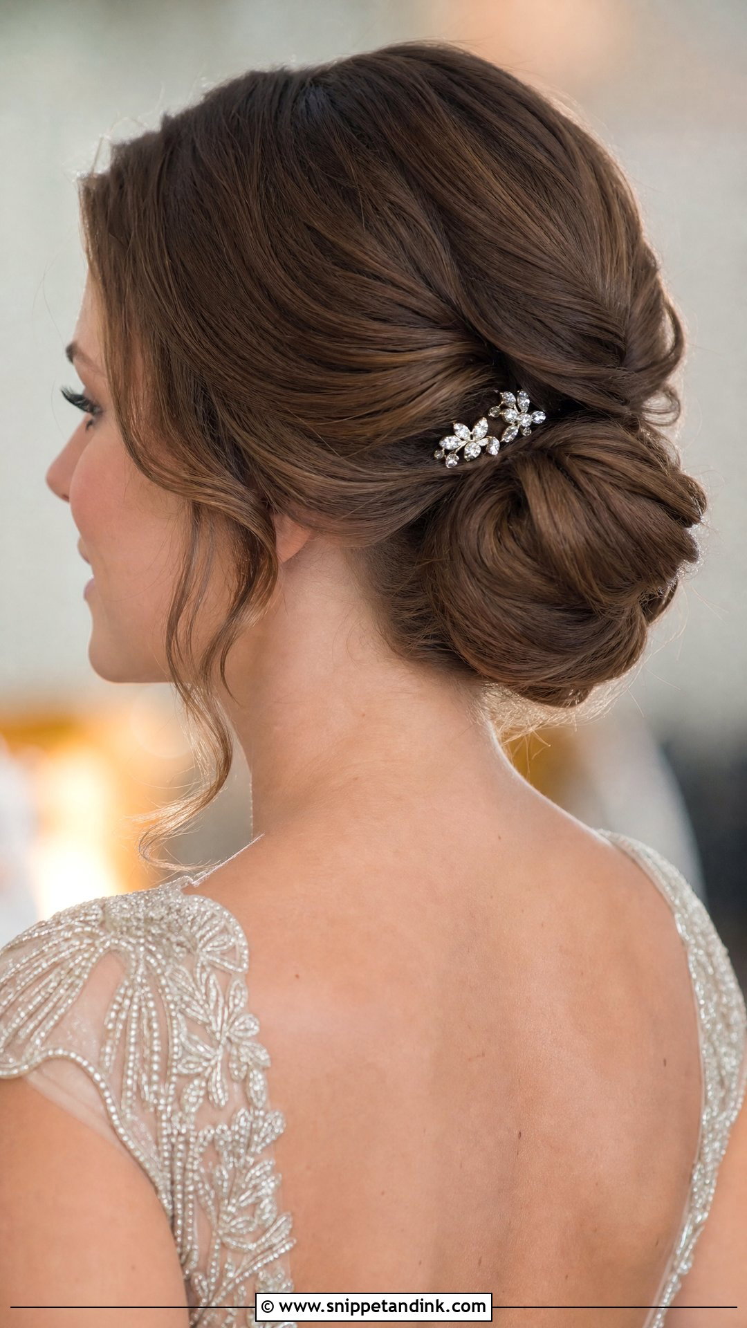 Low Bun With Hollywood Waves - Snippet and Ink - 20 Soft Hollywood Waves Wedding