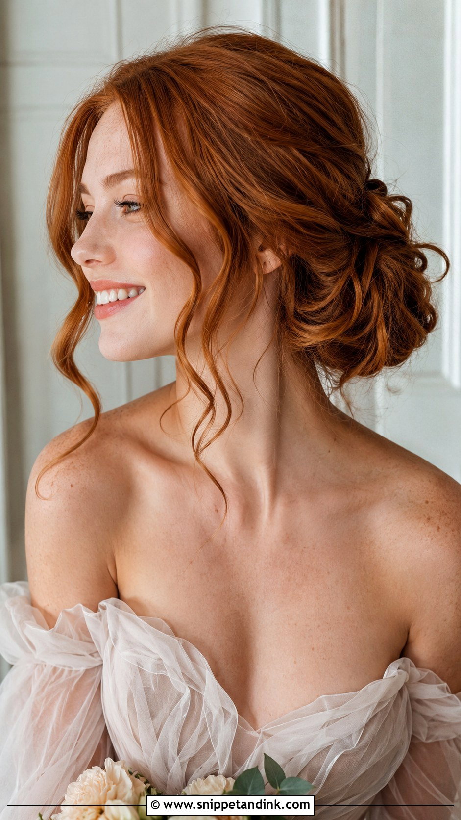 Low Bun With Loose Curls - Snippet and Ink - 25 Hair Up Dos for Weddings