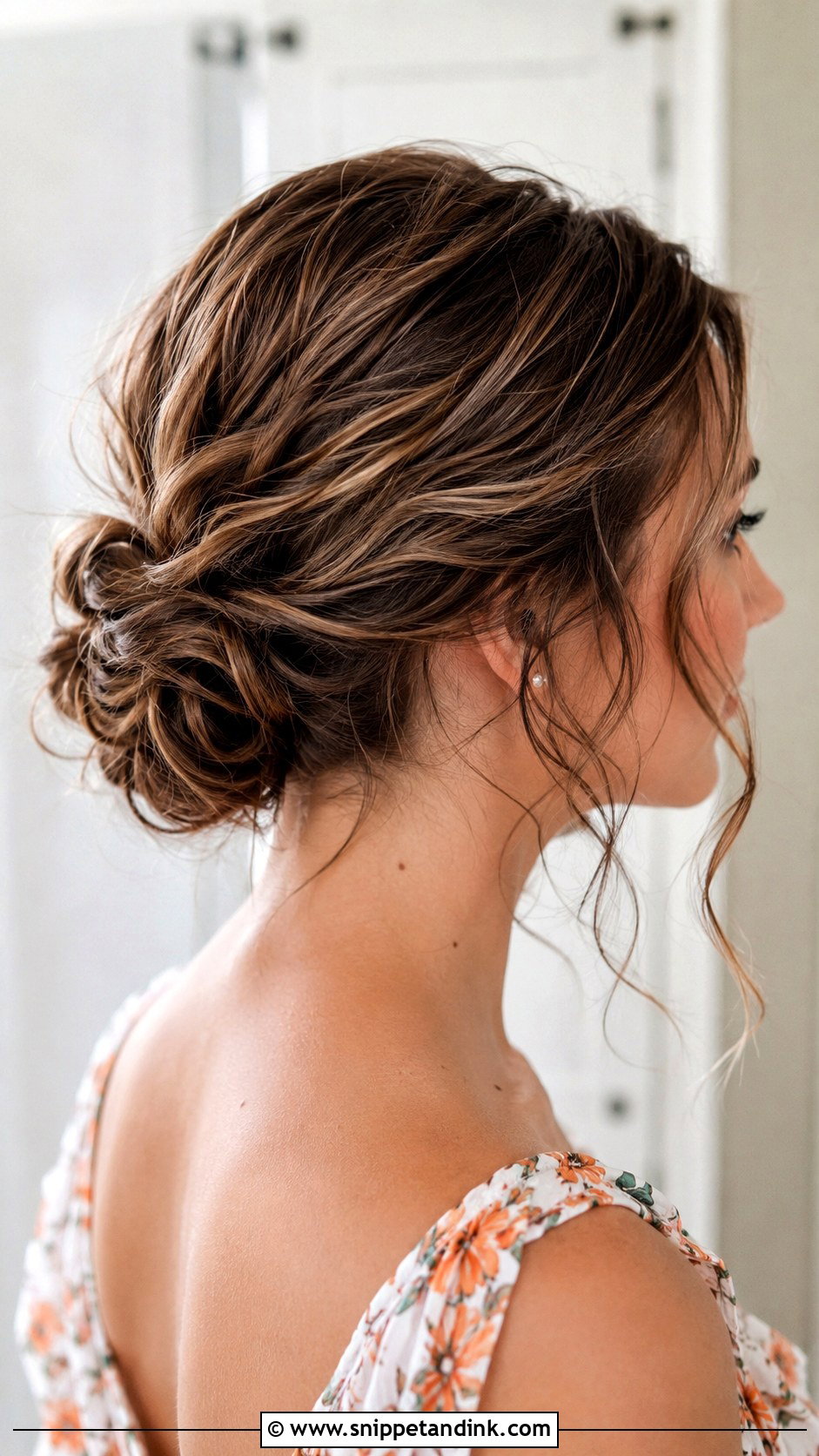 Low Bun With Loose Tendrils - Snippet and Ink - 25 Hairstyle Ideas for Wedding Guest
