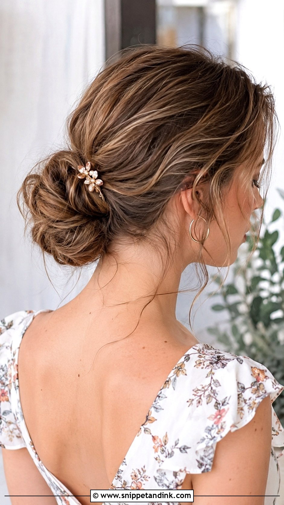 Low Bun With Loose Tendrils - Snippet and Ink - 25 Wedding Guest Hairstyles Short Hair