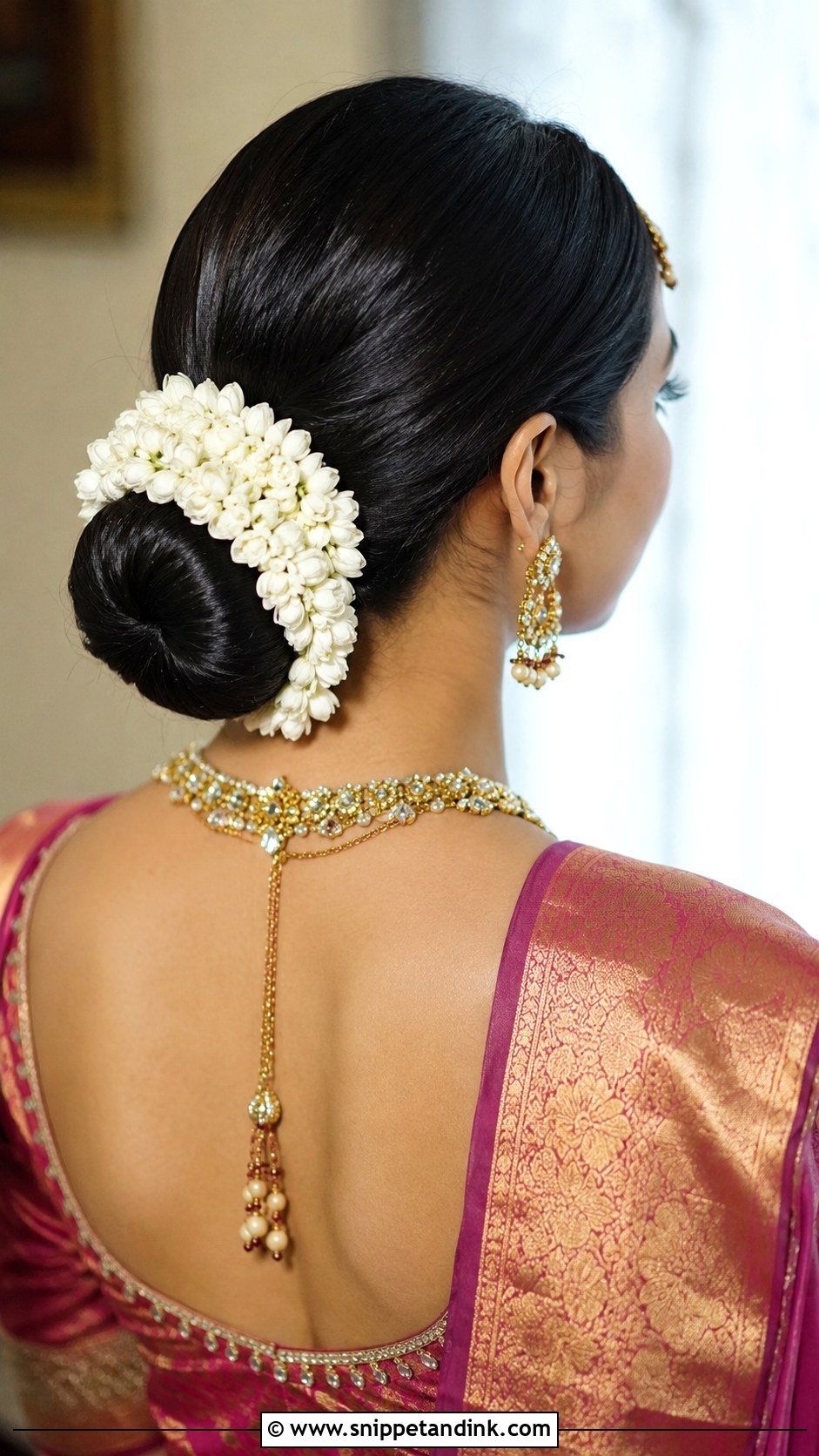 Low Bun With Maang Tikka - Snippet and Ink - 20 Hairstyle for Sister Wedding Ideas