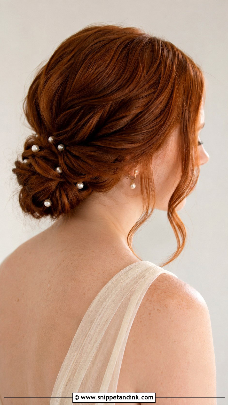 Low Bun With Pearl Pins - Snippet and Ink - 20 Bridesmaid Low Bun Hairstyles