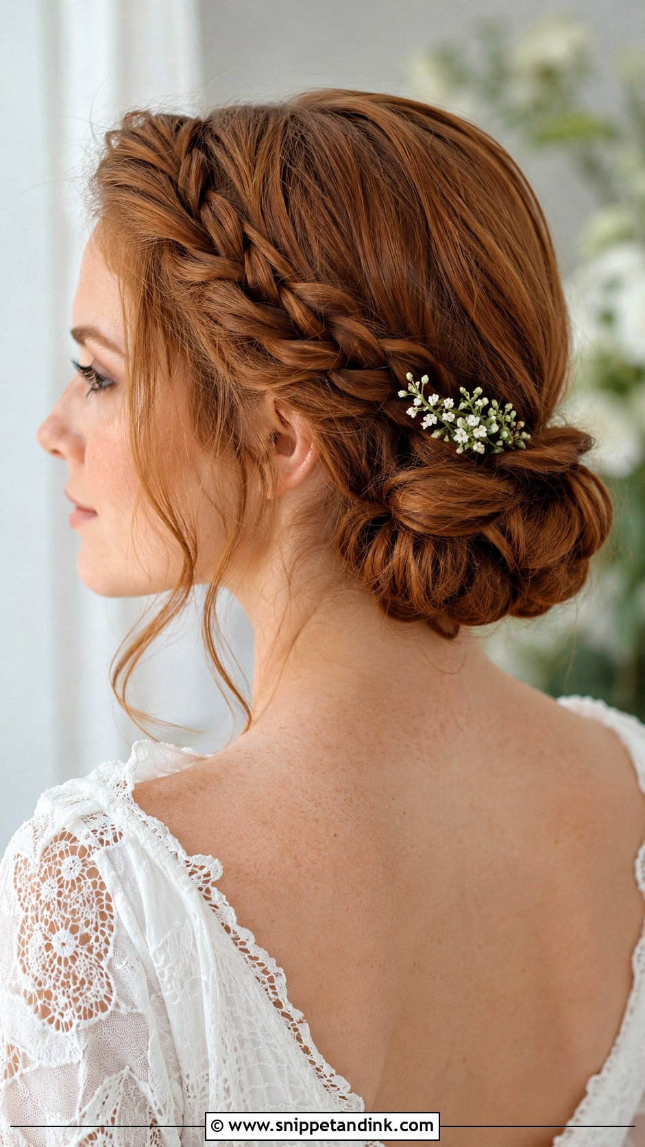 Low Bun With Side Braid - Snippet and Ink - 25 Bride Bun Hairstyles
