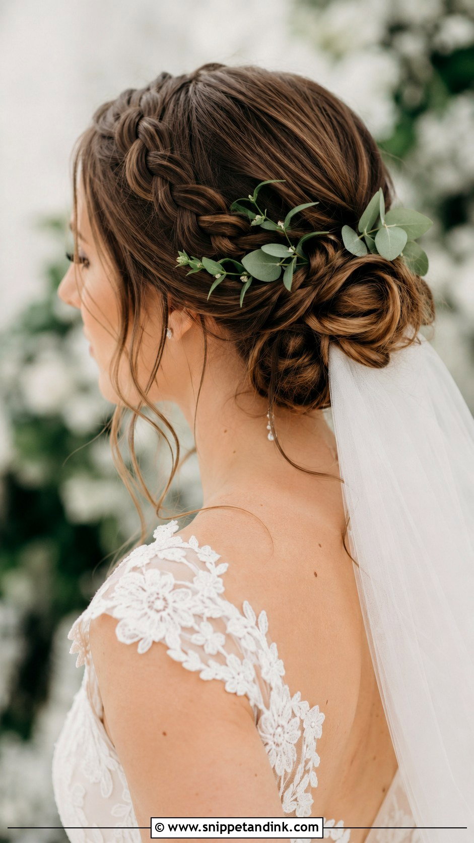 Low Bun With Side Braid - Snippet and Ink - 30 Wedding Hair Ideas