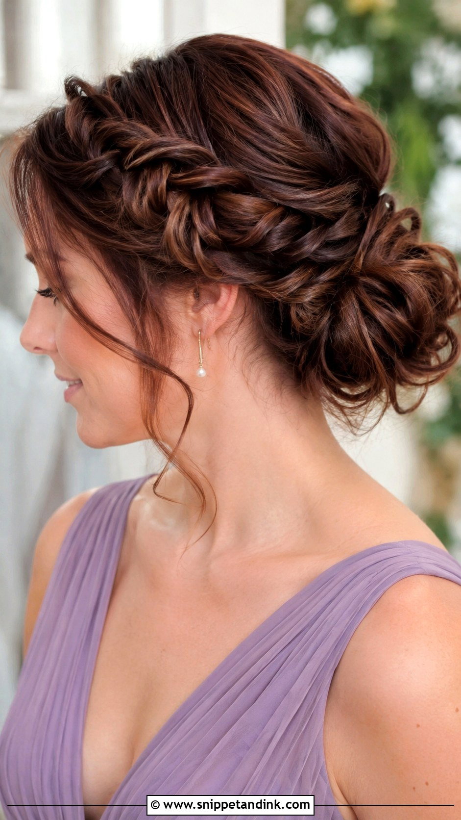 Low Bun With Side Braid - Snippet and Ink - 20 Bridesmaid Low Bun Hairstyles