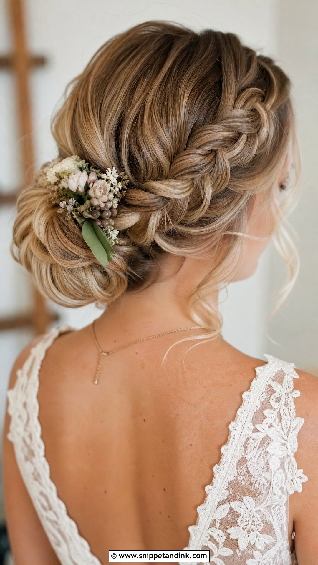 Low Bun With Side Braid - Snippet and Ink - 20 Easy Bridal Updo Ideas