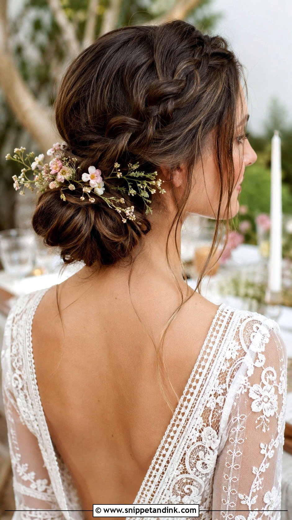 Low Bun With Side Braid - Snippet and Ink - 20 Bridal Hair Up Do Ideas