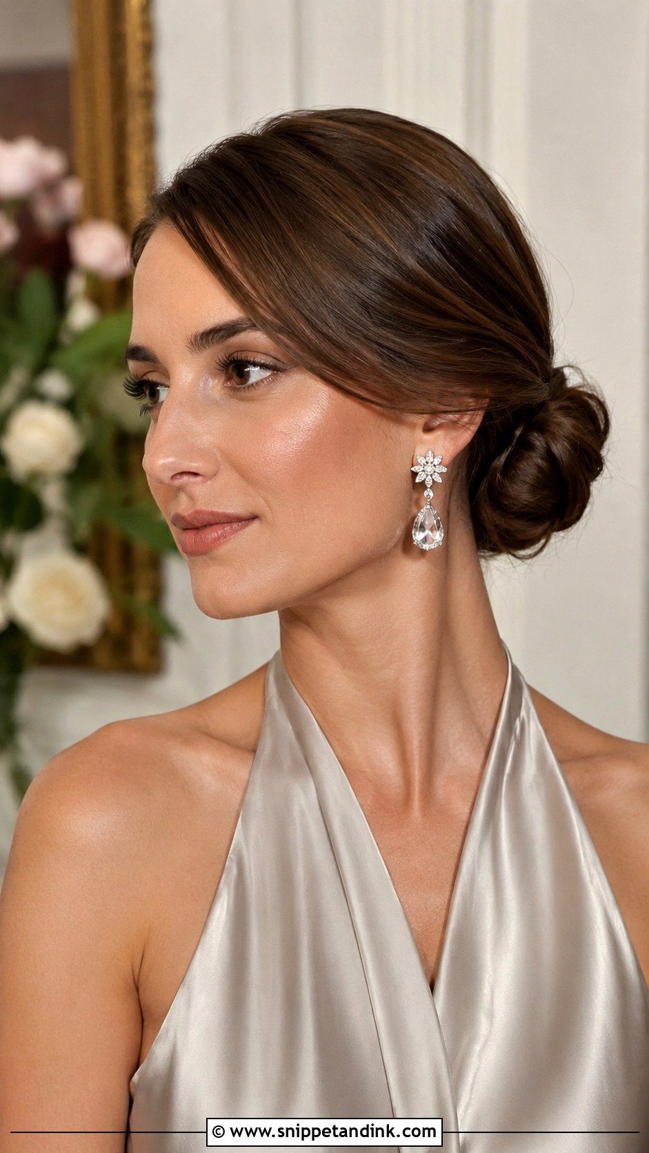 Low Bun With Side Part - Snippet and Ink - 25 Wedding Hair Dos