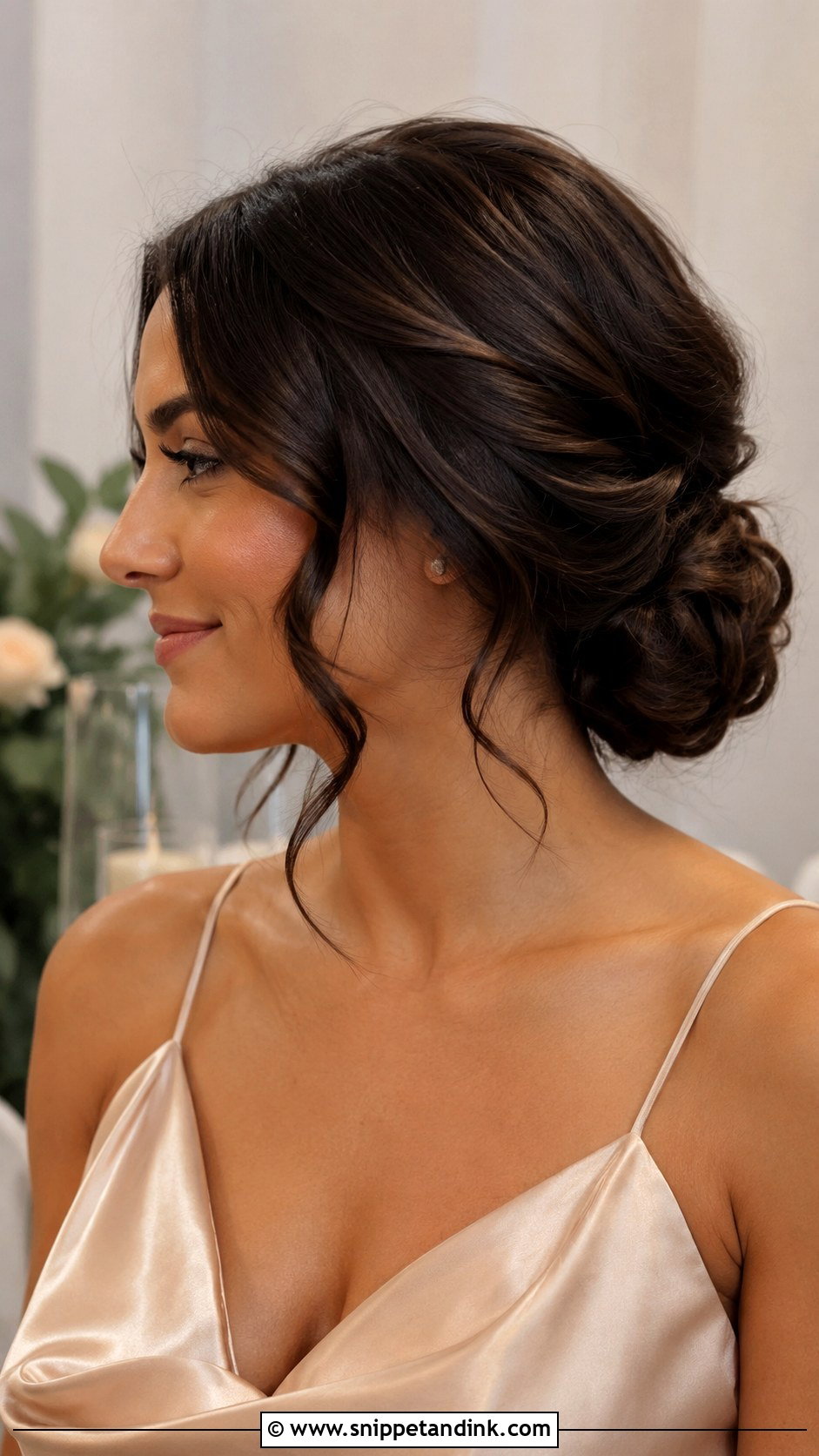 Low Bun With Soft Waves Short Hair - Snippet and Ink - 20 Short Hair Bridesmaid Hairstyles Updo Low Buns